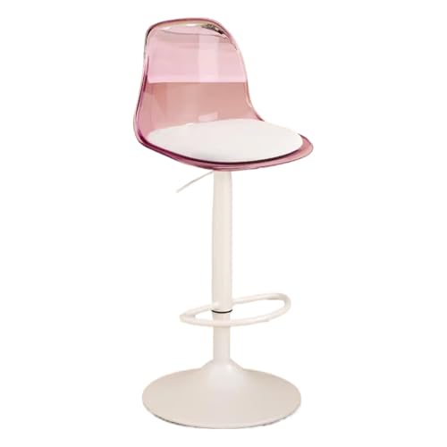 PXAMORTEL Transparenter klarer Esszimmerstuhl, Barhocker mit Rückenlehne, Acryl-Rückenlehne, vergrößerte Basis, 360 Grad drehbar, anhebbar, Mehrfarbig(Multi-Colored) von PXAMORTEL