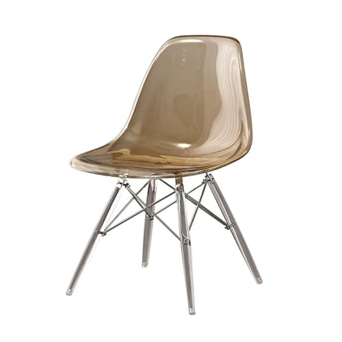 PXAMORTEL Transparenter klarer Esszimmerstuhl, Esszimmerstuhl aus Polycarbonat, Tragkraft 150 kg, mit oder ohne Handläufe, 1er-, 2er-, 4er-Pack, Mehrfarbig(Amber,No handrails 2) von PXAMORTEL