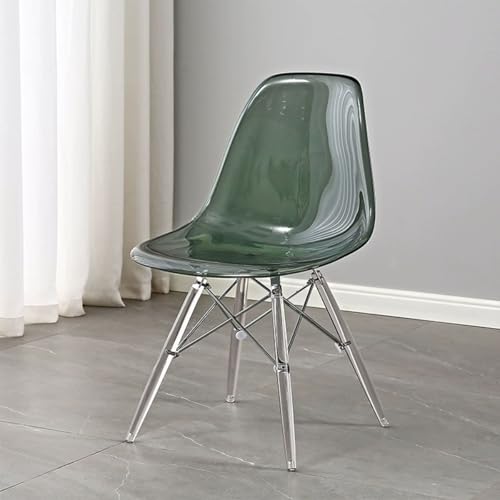 PXAMORTEL Transparenter klarer Esszimmerstuhl, Esszimmerstuhl aus Polycarbonat, Tragkraft 150 kg, mit oder ohne Handläufe, 1er-, 2er-, 4er-Pack, Mehrfarbig(Grey,No handrails 2) von PXAMORTEL