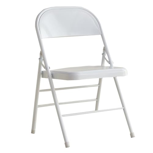 PXAMORTEL Transparenter klarer Esszimmerstuhl, Klappstuhl for drinnen und draußen, tragbar, stapelbar, Stahlrahmen, Mehrfarbig(White) von PXAMORTEL