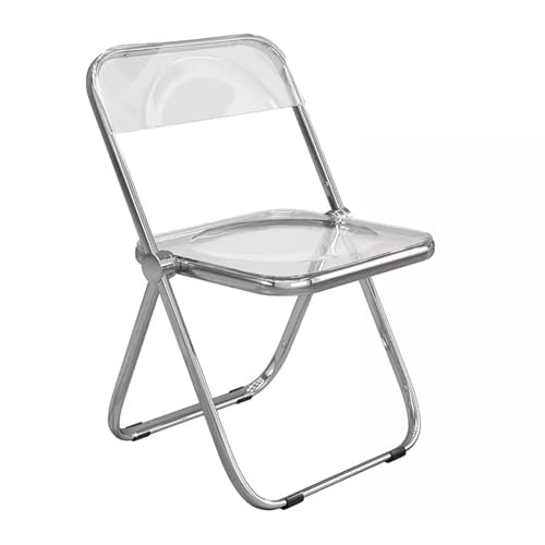 PXAMORTEL Transparenter klarer Esszimmerstuhl, Klappstuhl mit verzinkter Halterung, stapelbar, PC, Mehrfarbig, Einheitsgröße(Transparent) von PXAMORTEL
