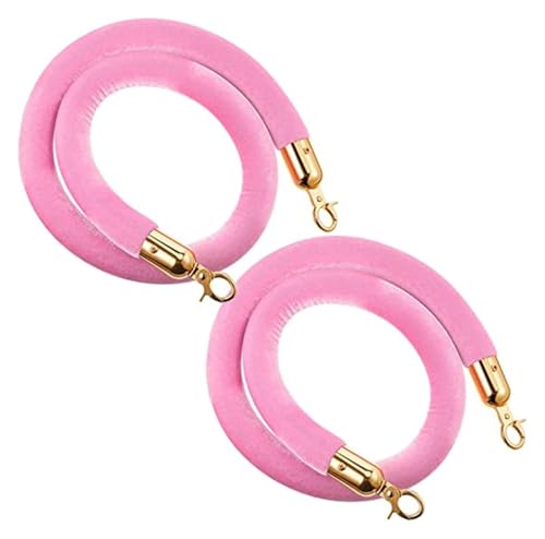 Samt-Absperrseil, 2er-Pack rosa Absperrseile zur Kontrolle von Menschenmengen, Seilsicherheitsbarrieren mit Verschlüssen(Pinkd Hook,4Ft/120Cm) von PXAMORTEL
