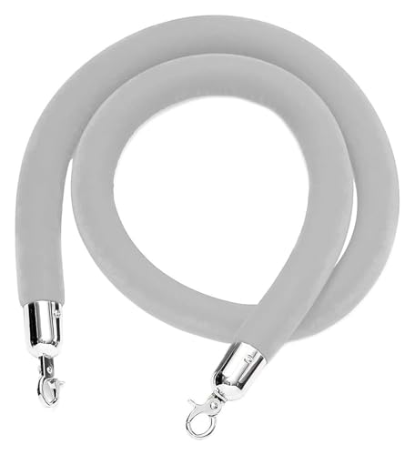 Samt-Absperrseil, Absperrseil Dickes VIP-Absperrseil(Grey,2.2M/7.2Ft/86.6In) von PXAMORTEL