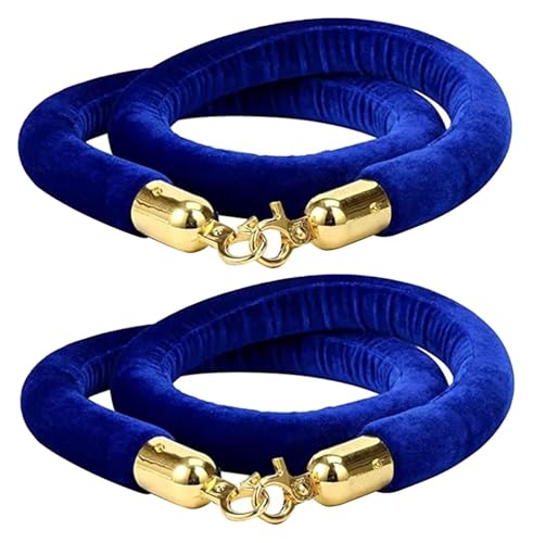 Samt-Absperrseil, Absperrseil mit Absperrung, 2/3/4/5/10 Fuß, Absperrseile for Warteschlangen(Blue,5Ft/155Cm) von PXAMORTEL