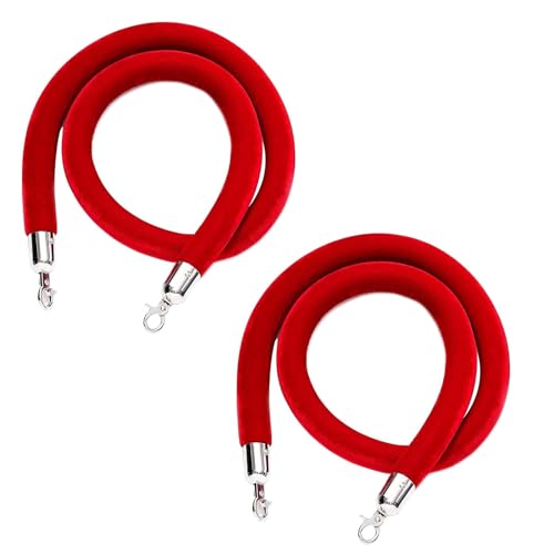 Samt-Absperrseil, Absperrungen zur Kontrolle von Menschenmengen(Red,300Cm) von PXAMORTEL