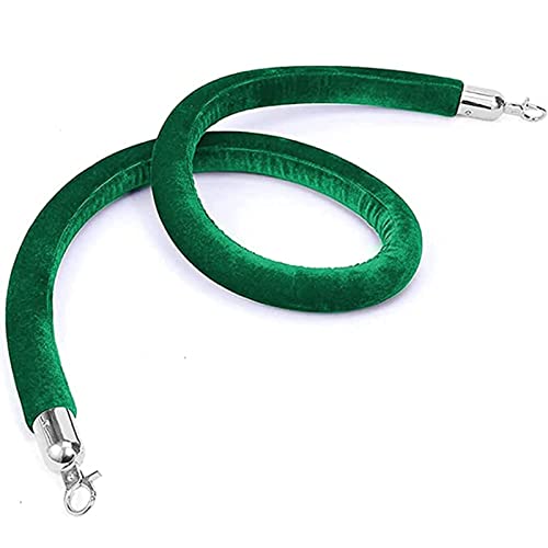 Samt-Absperrseil, Hängende Absperrseile mit silbernen Verschlüssen, Absperrseil for Warteschlangenlinien(Green,1.5M) von PXAMORTEL