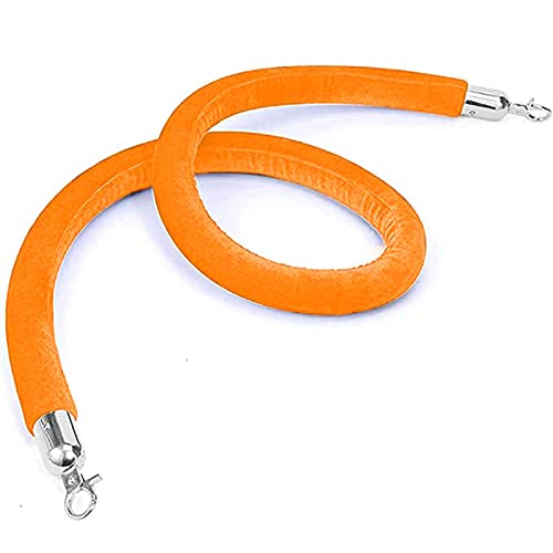 Samt-Absperrseil, Hängende Absperrseile mit silbernen Verschlüssen, Absperrseil for Warteschlangenlinien(Orange,1.2M) von PXAMORTEL