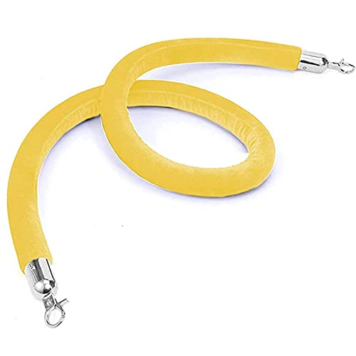 Samt-Absperrseil, Hängende Absperrseile mit silbernen Verschlüssen, Absperrseil for Warteschlangenlinien(Yellow,1.5M) von PXAMORTEL