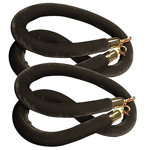 Samt-Absperrseil, Sicherheits-Absperrseil zur Kontrolle von Menschenmengen, mit Edelstahlhaken(Black,2M/6.6Ft/79Inch) von PXAMORTEL