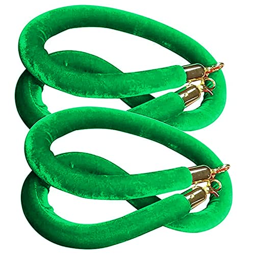 Samt-Absperrseil, Sicherheits-Absperrseil zur Kontrolle von Menschenmengen, mit Edelstahlhaken(Green,2.5M/8.2Ft/98.4Inch) von PXAMORTEL