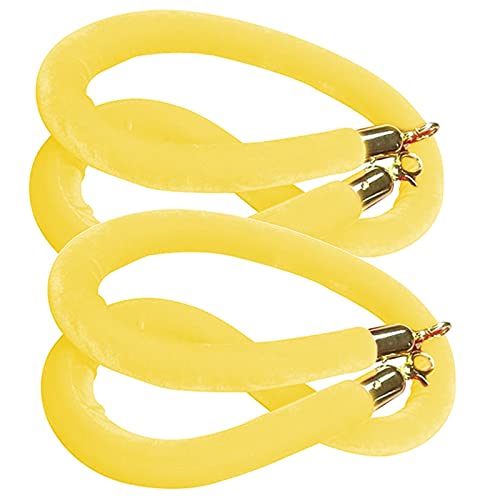 Samt-Absperrseil, Sicherheits-Absperrseil zur Kontrolle von Menschenmengen, mit Edelstahlhaken(Yellow,1.7M/5.6Ft/67Inch) von PXAMORTEL