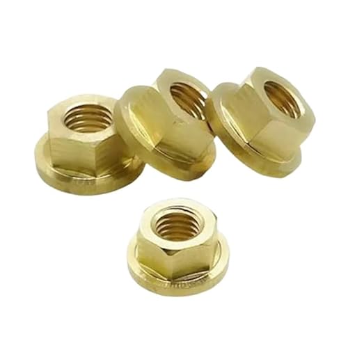 Sechskantflansch-Schrauben, 5–10 Stück M4 M5 M6 M8 M10 Messingflansch-Sechskantmutter(M12X1.25 5PCS) von PXAMORTEL
