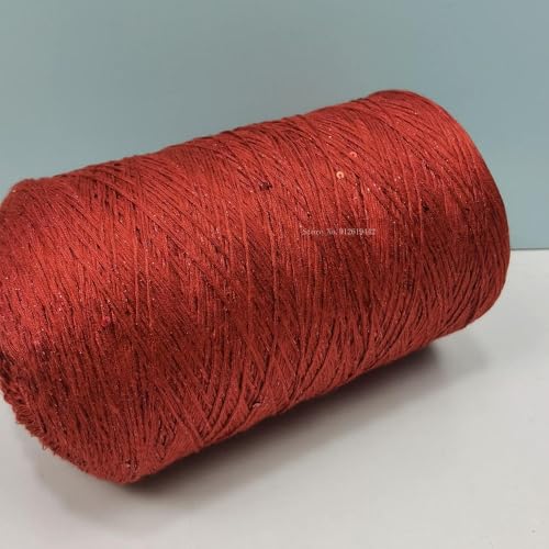Sequin Sparkle Strickgarn, Baumwoll-Acryl-Seiden-Mischgarn 500g Multicolor for das Handstricken(Roman Red) von PXAMORTEL