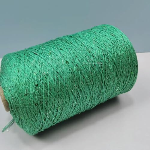 Sequin Sparkle Strickgarn, Baumwoll-Acryl-Seiden-Mischgarn 500g Multicolor for das Handstricken(Spring Green) von PXAMORTEL