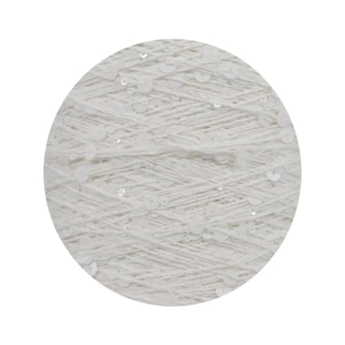 Sequin Sparkle Strickgarn, Baumwoll-Strickgarn, 50 g, 140 m, mehrfarbige Pailletten, 3 mm, 6 mm, for Handstricken, DIY(Aj023) von PXAMORTEL