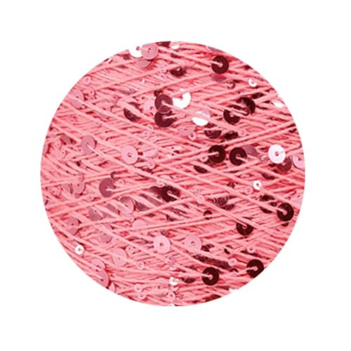Sequin Sparkle Strickgarn, Baumwoll-Strickgarn, 50 g, 140 m, mehrfarbige Pailletten, 3 mm, 6 mm, for Handstricken, DIY(Aj078) von PXAMORTEL