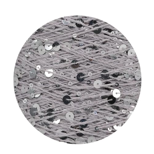 Sequin Sparkle Strickgarn, Baumwoll-Strickgarn, 50 g, 140 m, mehrfarbige Pailletten, 3 mm, 6 mm, for Handstricken, DIY(Aj122) von PXAMORTEL