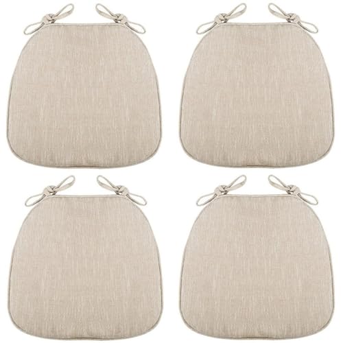 Stuhlkissen für Esszimmerstühle, 1/2/4 Packungen U-förmiges Küchensitzkissen mit Bändern, rutschfeste Stuhlpolster for Esszimmer- und Küchenstühle mit maschinenwaschbarem Bezug(Beige White,41x43cm*4 P Stuhlkissen für Esszimmerstühle, 1/2/4 Packungen U-förmiges Küchensitzkissen mit Bändern, rutschfeste Stuhlpolster for Esszimmer- und Küchenstühle mit maschinenwaschbarem Bezug(Beige White,41x43cm*4 P von PXAMORTEL