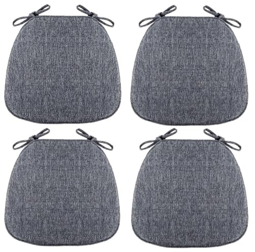 Stuhlkissen für Esszimmerstühle, 1/2/4 Packungen U-förmiges Küchensitzkissen mit Bändern, rutschfeste Stuhlpolster for Esszimmer- und Küchenstühle mit maschinenwaschbarem Bezug(Dark Gray,41x43cm*4 Pac Stuhlkissen für Esszimmerstühle, 1/2/4 Packungen U-förmiges Küchensitzkissen mit Bändern, rutschfeste Stuhlpolster for Esszimmer- und Küchenstühle mit maschinenwaschbarem Bezug(Dark Gray,41x43cm*4 Pac von PXAMORTEL