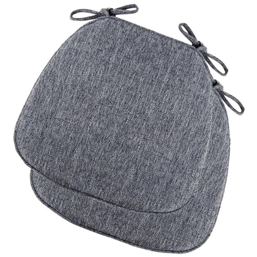 Stuhlkissen für Esszimmerstühle, 1/2/4 Packungen U-förmiges Küchensitzkissen mit Bändern, rutschfeste Stuhlpolster for Esszimmer- und Küchenstühle mit maschinenwaschbarem Bezug(Dark Gray,41x43cm*2 Pac Stuhlkissen für Esszimmerstühle, 1/2/4 Packungen U-förmiges Küchensitzkissen mit Bändern, rutschfeste Stuhlpolster for Esszimmer- und Küchenstühle mit maschinenwaschbarem Bezug(Dark Gray,41x43cm*2 Pac von PXAMORTEL