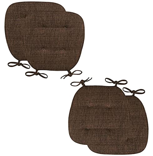 Stuhlkissen für Esszimmerstühle, 2/4 Packungen Stuhlkissen for Esszimmerstühle, U-förmiges Sitzkissen for das Esszimmer mit Bändern for Küchenstühle, Esszimmerstühle, Bürostühle(Coffee,43x41cm*4 Packs Stuhlkissen für Esszimmerstühle, 2/4 Packungen Stuhlkissen for Esszimmerstühle, U-förmiges Sitzkissen for das Esszimmer mit Bändern for Küchenstühle, Esszimmerstühle, Bürostühle(Coffee,43x41cm*4 Packs von PXAMORTEL