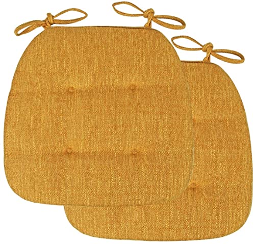 Stuhlkissen für Esszimmerstühle, 2/4 Packungen Stuhlkissen for Esszimmerstühle, U-förmiges Sitzkissen for das Esszimmer mit Bändern for Küchenstühle, Esszimmerstühle, Bürostühle(Turmeric,43x41cm*2 Pac Stuhlkissen für Esszimmerstühle, 2/4 Packungen Stuhlkissen for Esszimmerstühle, U-förmiges Sitzkissen for das Esszimmer mit Bändern for Küchenstühle, Esszimmerstühle, Bürostühle(Turmeric,43x41cm*2 Pac von PXAMORTEL