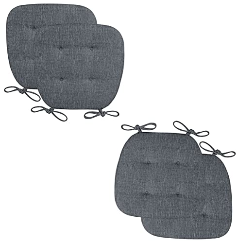 Stuhlkissen für Esszimmerstühle, 2/4 Packungen Stuhlkissen for Esszimmerstühle, U-förmiges Sitzkissen for das Esszimmer mit Bändern for Küchenstühle, Esszimmerstühle, Bürostühle(Dark Gray,43x41cm*4 Pa Stuhlkissen für Esszimmerstühle, 2/4 Packungen Stuhlkissen for Esszimmerstühle, U-förmiges Sitzkissen for das Esszimmer mit Bändern for Küchenstühle, Esszimmerstühle, Bürostühle(Dark Gray,43x41cm*4 Pa von PXAMORTEL