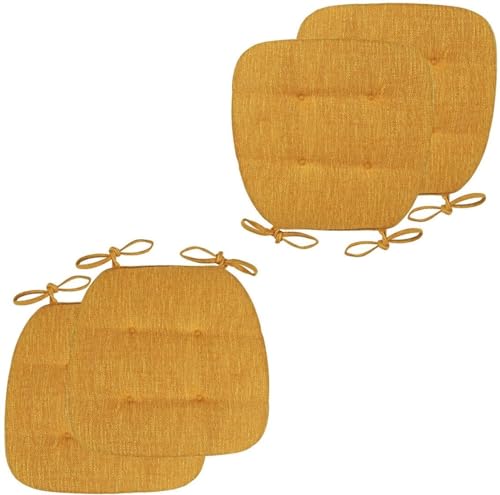 Stuhlkissen für Esszimmerstühle, 2er-/4er-Set Stuhlkissen for Esszimmerstühle mit Bändern, U-förmige Sitzkissen for Esszimmer- und Küchenstühle mit maschinenwaschbarem Bezug(Turmeric,43*41cm*Set Of 4) Stuhlkissen für Esszimmerstühle, 2er-/4er-Set Stuhlkissen for Esszimmerstühle mit Bändern, U-förmige Sitzkissen for Esszimmer- und Küchenstühle mit maschinenwaschbarem Bezug(Turmeric,43*41cm*Set Of 4) von PXAMORTEL