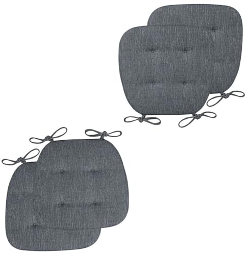 Stuhlkissen für Esszimmerstühle, 2er-/4er-Set Stuhlkissen for Esszimmerstühle mit Bändern, U-förmige Sitzkissen for Esszimmer- und Küchenstühle mit maschinenwaschbarem Bezug(Dark Gray,43*41cm*Set Of 4 Stuhlkissen für Esszimmerstühle, 2er-/4er-Set Stuhlkissen for Esszimmerstühle mit Bändern, U-förmige Sitzkissen for Esszimmer- und Küchenstühle mit maschinenwaschbarem Bezug(Dark Gray,43*41cm*Set Of 4 von PXAMORTEL