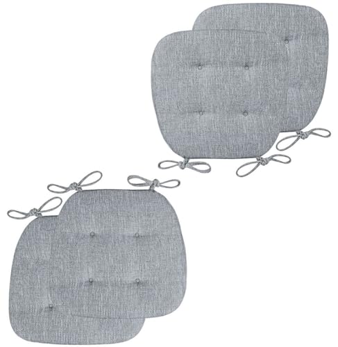 Stuhlkissen für Esszimmerstühle, 2er-/4er-Set Stuhlkissen for Esszimmerstühle mit Bändern, U-förmige Sitzkissen for Esszimmer- und Küchenstühle mit maschinenwaschbarem Bezug(Light Gray,43*41cm*Set Of Stuhlkissen für Esszimmerstühle, 2er-/4er-Set Stuhlkissen for Esszimmerstühle mit Bändern, U-förmige Sitzkissen for Esszimmer- und Küchenstühle mit maschinenwaschbarem Bezug(Light Gray,43*41cm*Set Of von PXAMORTEL