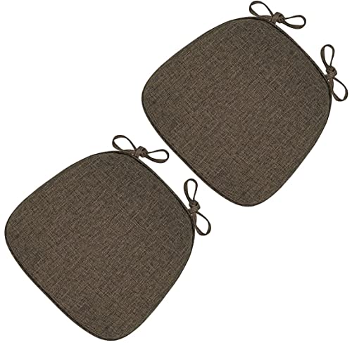 Stuhlkissen für Esszimmerstühle, 2er-/4er-Set Stuhlpolster for Esszimmerstühle mit Bändern, rutschfeste Rückenlehne, U-förmige, weiche und bequeme Sitzkissen for Küchen-, Esszimmer- und Bürostühle(Cof von PXAMORTEL