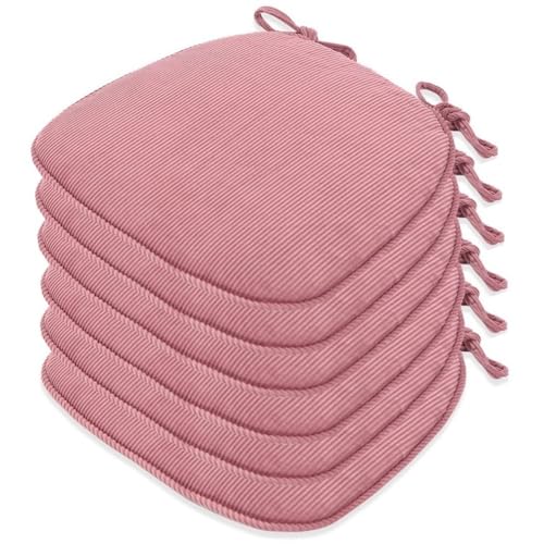 Stuhlkissen für Esszimmerstühle, 3 cm dick, 2/4/6 Packungen U-förmige rutschfeste Küchenstuhlpolster und 43 x 41 x 35 cm große Esszimmer-Sitzkissen mit maschinenwaschbarem Bezug(Pink,41x43cm(6Packs)) Stuhlkissen für Esszimmerstühle, 3 cm dick, 2/4/6 Packungen U-förmige rutschfeste Küchenstuhlpolster und 43 x 41 x 35 cm große Esszimmer-Sitzkissen mit maschinenwaschbarem Bezug(Pink,41x43cm(6Packs)) von PXAMORTEL
