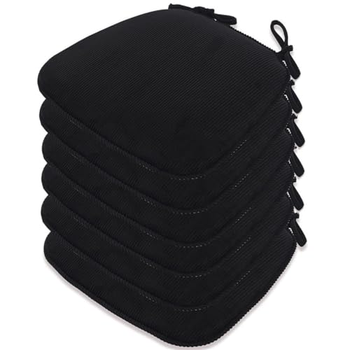 Stuhlkissen für Esszimmerstühle, 3 cm dick, 2/4/6 Packungen U-förmige rutschfeste Küchenstuhlpolster und 43 x 41 x 35 cm große Esszimmer-Sitzkissen mit maschinenwaschbarem Bezug(Black,41x43cm(6Packs)) Stuhlkissen für Esszimmerstühle, 3 cm dick, 2/4/6 Packungen U-förmige rutschfeste Küchenstuhlpolster und 43 x 41 x 35 cm große Esszimmer-Sitzkissen mit maschinenwaschbarem Bezug(Black,41x43cm(6Packs)) von PXAMORTEL