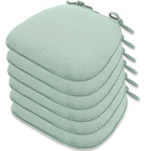 Stuhlkissen für Esszimmerstühle, 3 cm dick, 2/4/6 Packungen U-förmige rutschfeste Küchenstuhlpolster und 43 x 41 x 35 cm große Esszimmer-Sitzkissen mit maschinenwaschbarem Bezug(Lake Green,41x43cm(6Pa Stuhlkissen für Esszimmerstühle, 3 cm dick, 2/4/6 Packungen U-förmige rutschfeste Küchenstuhlpolster und 43 x 41 x 35 cm große Esszimmer-Sitzkissen mit maschinenwaschbarem Bezug(Lake Green,41x43cm(6Pa von PXAMORTEL