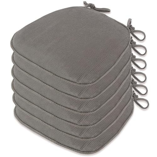 Stuhlkissen für Esszimmerstühle, 3 cm dick, 2/4/6 Packungen U-förmige rutschfeste Küchenstuhlpolster und 43 x 41 x 35 cm große Esszimmer-Sitzkissen mit maschinenwaschbarem Bezug(Silver Gray,41x43cm(6P Stuhlkissen für Esszimmerstühle, 3 cm dick, 2/4/6 Packungen U-förmige rutschfeste Küchenstuhlpolster und 43 x 41 x 35 cm große Esszimmer-Sitzkissen mit maschinenwaschbarem Bezug(Silver Gray,41x43cm(6P von PXAMORTEL