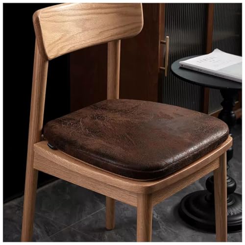 Stuhlkissen für Esszimmerstühle, Satz mit 1/2/4 Hufeisen-Esszimmerstuhlkissen, hufeisenförmiges PU-Leder-Stuhlkissen mit Memory-Schaum, rutschfestes Stuhlpolster mit Bändern(F,37 * 36cm(Set of 1)) von PXAMORTEL