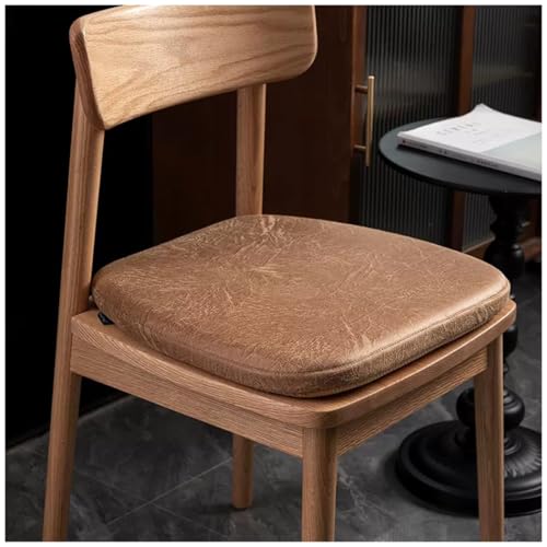 Stuhlkissen für Esszimmerstühle, Satz mit 1/2/4 Hufeisen-Esszimmerstuhlkissen, hufeisenförmiges PU-Leder-Stuhlkissen mit Memory-Schaum, rutschfestes Stuhlpolster mit Bändern(G,43 * 42cm(Set of 2)) von PXAMORTEL
