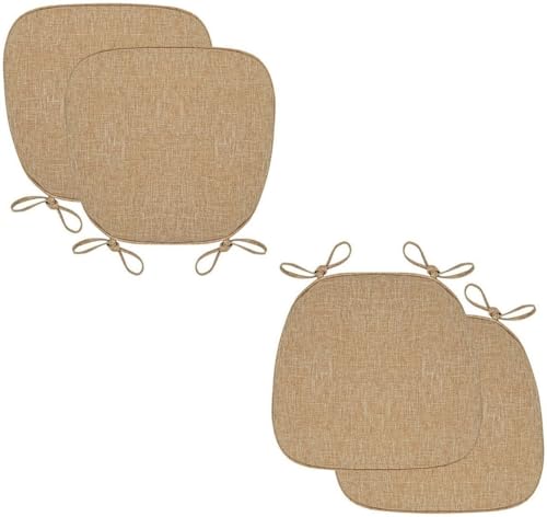 Stuhlkissen für Esszimmerstühle, Stuhlkissen for Esszimmerstühle, U-förmiges Sitzkissen mit Bändern, Stuhlpolster mit maschinenwaschbarem Bezug for Küchenstühle, Esszimmerstühle, Bürostühle(Dark Beige Stuhlkissen für Esszimmerstühle, Stuhlkissen for Esszimmerstühle, U-förmiges Sitzkissen mit Bändern, Stuhlpolster mit maschinenwaschbarem Bezug for Küchenstühle, Esszimmerstühle, Bürostühle(Dark Beige von PXAMORTEL