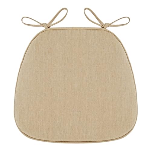 Stuhlkissen für Esszimmerstühle, Stuhlkissen for Esszimmerstühle mit Bändern, U-förmiges Sitzkissen for das Esszimmer, rutschfeste Stuhlkissen mit Reißverschluss(Beige,43x41cm(Set of 2)) von PXAMORTEL