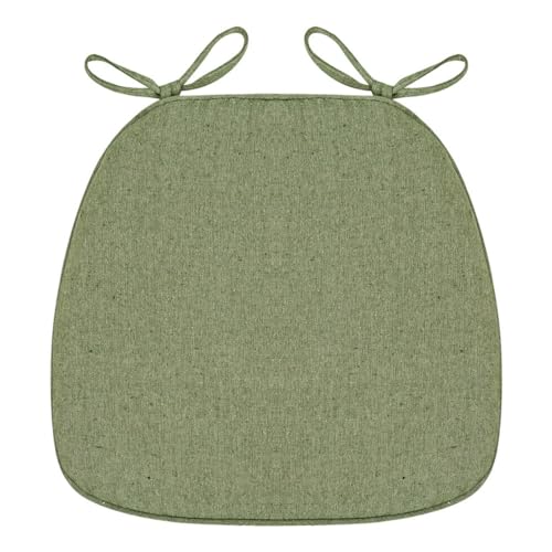 Stuhlkissen für Esszimmerstühle, Stuhlkissen for Esszimmerstühle mit Bändern, U-förmiges Sitzkissen for das Esszimmer, rutschfeste Stuhlkissen mit Reißverschluss(Green,43x41cm(Set of 2)) von PXAMORTEL