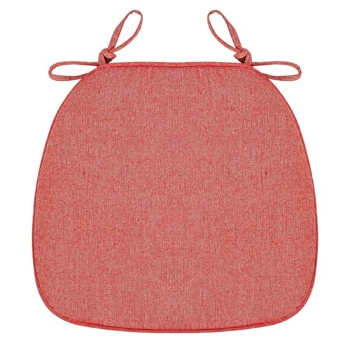 Stuhlkissen für Esszimmerstühle, Stuhlkissen for Esszimmerstühle mit Bändern, U-förmiges Sitzkissen for das Esszimmer, rutschfeste Stuhlkissen mit Reißverschluss(Red,43x41cm(Set of 4)) von PXAMORTEL