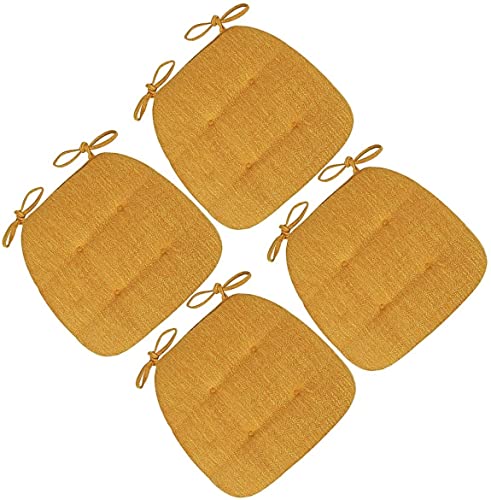 Stuhlkissen für Esszimmerstühle, Stuhlpolster for die Küche, 2/4/6 Packungen Stuhlkissen for Esszimmer und Küche, U-förmiges Sitzkissen mit Bändern for Stühle in Küche, Esszimmer und Büro(Ginger Yello Stuhlkissen für Esszimmerstühle, Stuhlpolster for die Küche, 2/4/6 Packungen Stuhlkissen for Esszimmer und Küche, U-förmiges Sitzkissen mit Bändern for Stühle in Küche, Esszimmer und Büro(Ginger Yello von PXAMORTEL