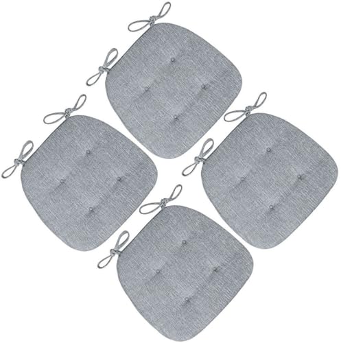 Stuhlkissen für Esszimmerstühle, U-förmiges Sitzkissen mit Bändern for Küchen-, Esszimmer- und Bürostühle, Stuhlpolstergröße beträgt 43 x 41 cm, Dicke beträgt 3 cm(Light Gray,41x43cm*4 Packs) Stuhlkissen für Esszimmerstühle, U-förmiges Sitzkissen mit Bändern for Küchen-, Esszimmer- und Bürostühle, Stuhlpolstergröße beträgt 43 x 41 cm, Dicke beträgt 3 cm(Light Gray,41x43cm*4 Packs) von PXAMORTEL