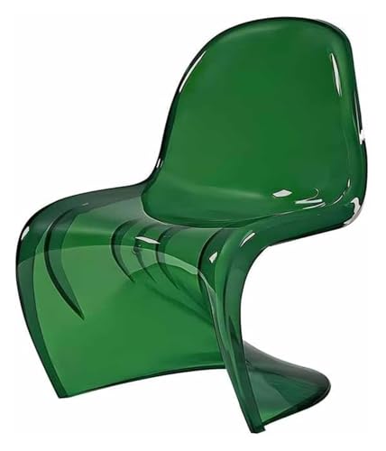 Transparenter klarer Esszimmerstuhl, PP Armless S-Shaped Cantilever Chair Multicolor 49x50x85cm(Green) von PXAMORTEL