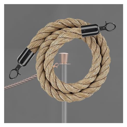 Verdrehtes Absperrseil, 1,5 m/5 Fuß geflochtenes Hanfseil Barrier Crowd Control Stützseil 2/5/6/13 Fuß(With Black Hooks,3.4M/11Ft) von PXAMORTEL