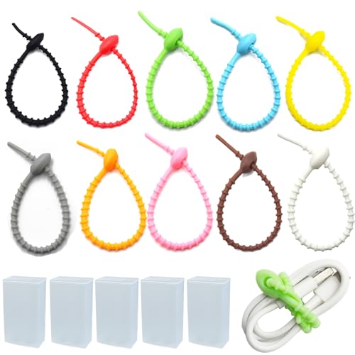 PXBSNB 30 Stück Bunt Silikon Kabelbinder, Silikon Kabelbinder Wiederverschließbar, Mehrzweck Silikon Krawatten mit 5 Plastikbox, Tasche Clip Krawatten für Beutel Verschluss Kabelmanagement PXBSNB 30 Stück Bunt Silikon Kabelbinder, Silikon Kabelbinder Wiederverschließbar, Mehrzweck Silikon Krawatten mit 5 Plastikbox, Tasche Clip Krawatten für Beutel Verschluss Kabelmanagement von PXBSNB