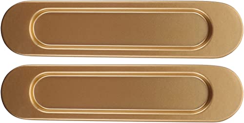 PXDOHQAW Schubladengriff, Schrankgriff, 2 Stück, Türgriffe, Gold, Versenkt, Ovale Schiebetürgriffe, Selbstklebende Bündizuggriffe von PXDOHQAW