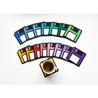 Floppy Untersetzer Pixel Art Perler Hama Perlen 8 Bit Wohndekor Retro Nerd Dekoration Geek Geschenk Büro Schreibtisch von PXLprincess