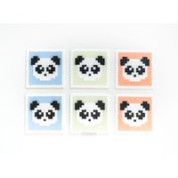 Panda Pixel Art Untersetzer Set Glow in The Dark Hama Perler Perlen Tischdekoration Home Büro Schreibtisch Liebhaber Geschenk von PXLprincess