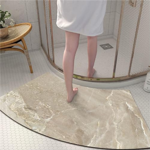 Rutschfeste Badematte aus Kieselgur, super saugfähige, gefächerte Bodenmatte, schnelltrocknende Badezimmerteppiche, Duschmatten, rutschfeste Badewanne for Viertelkreis-Duschkabine, einfache Küchenfußm Rutschfeste Badematte aus Kieselgur, super saugfähige, gefächerte Bodenmatte, schnelltrocknende Badezimmerteppiche, Duschmatten, rutschfeste Badewanne for Viertelkreis-Duschkabine, einfache Küchenfußm von PXMWITSEZ